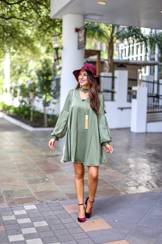 Gorgeous Olive Choker Dress