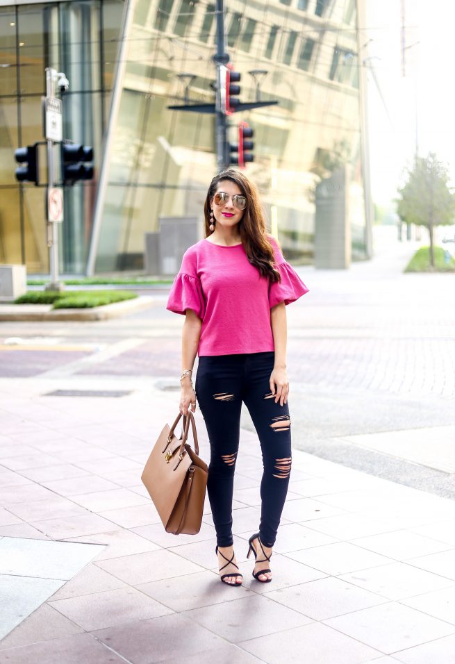  Bell Sleeve Top with Ruffles
