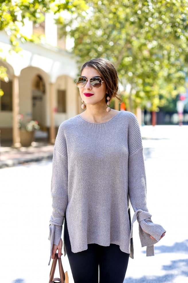 Perfect Tunic Sweater with Tie Sleeves