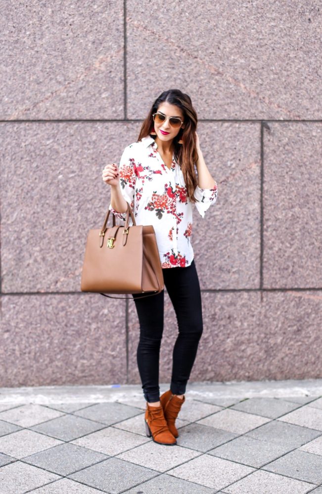 Floral Blouse and Denim Style