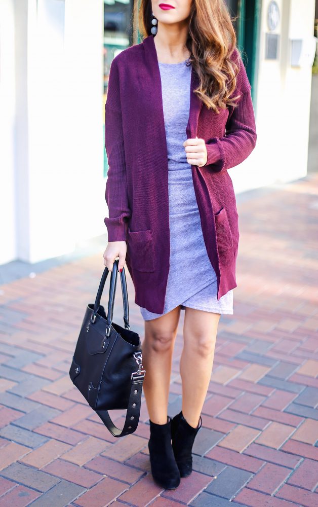 Body Con Dress for Fall with Cardigan 