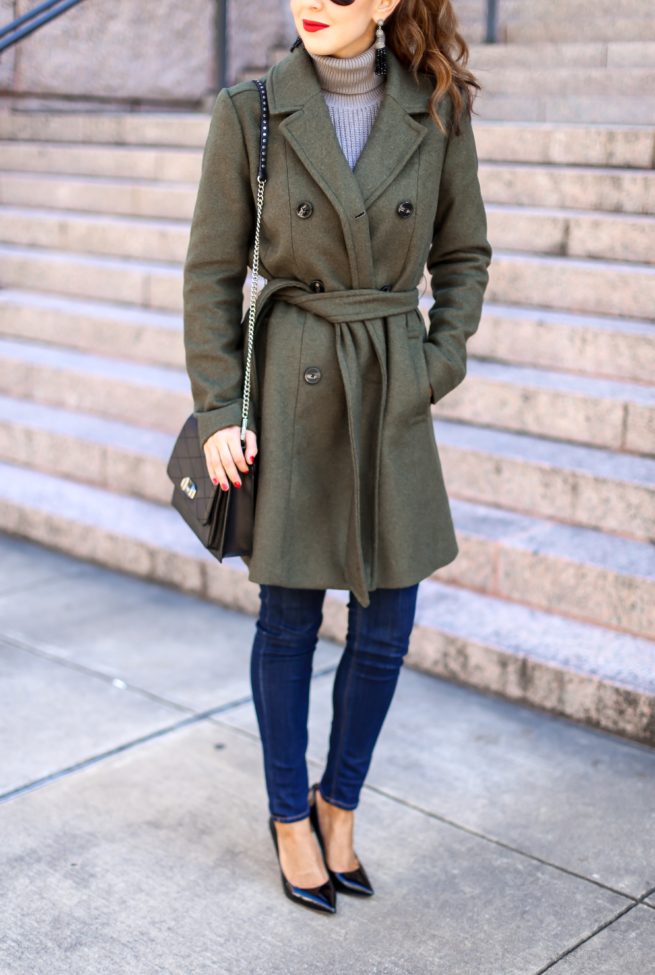 Beautiful Olive Trench Coat for Winter