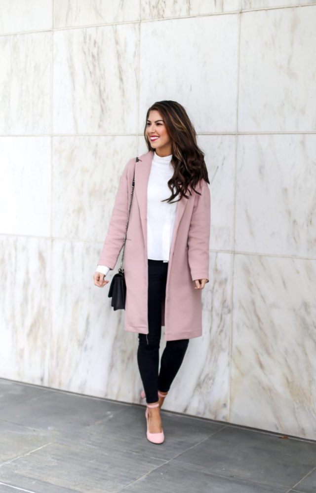 Classic Pink Coat and Blouse Style