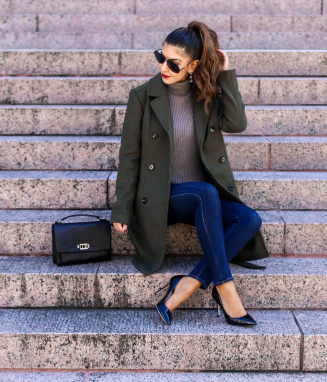 Olive Trench Coat for Winter