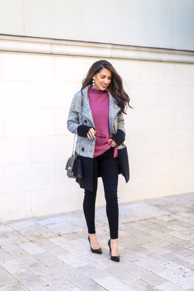 Classic Colorblock Peacoat and Sweater Style