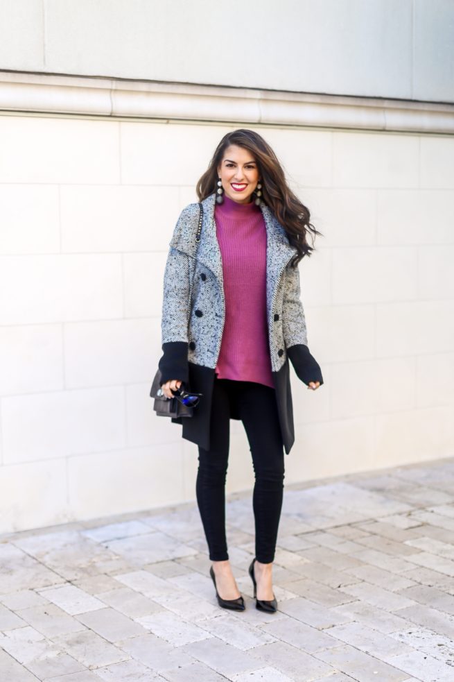 Colorblock Peacoat and Sweater Denim Style