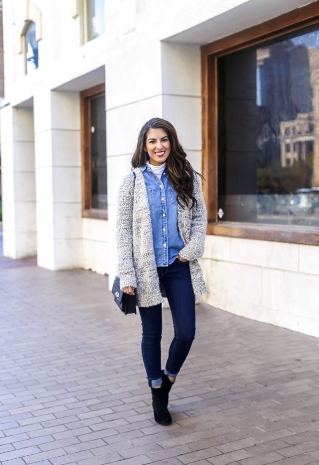 Cozy Cardigan and Denim Style