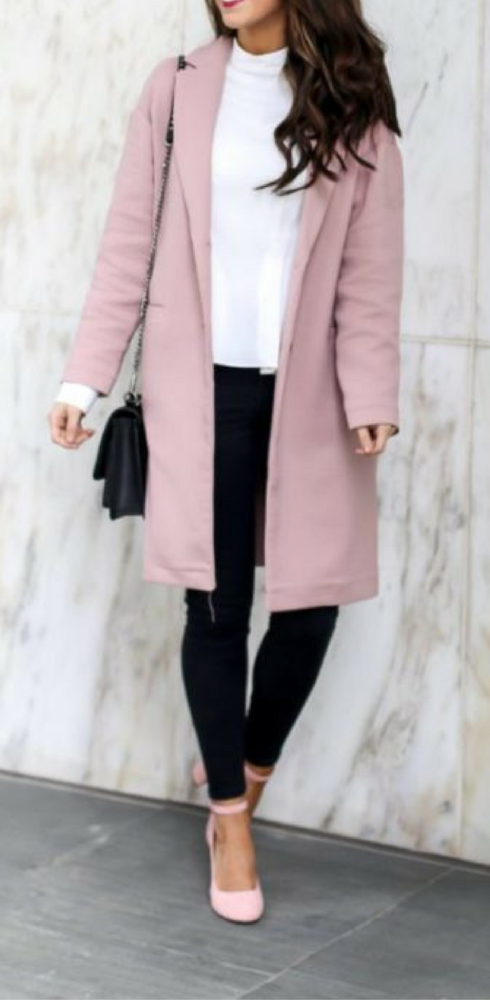 Pink Trench Coat Styled for Winter