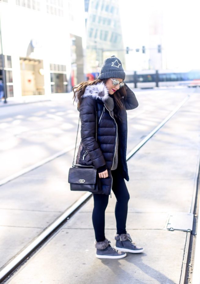 Puffer Coat and Leggings Style