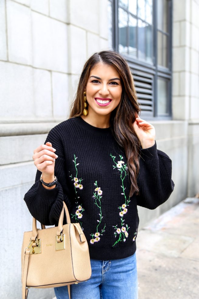Floral Embroidered Sweater 