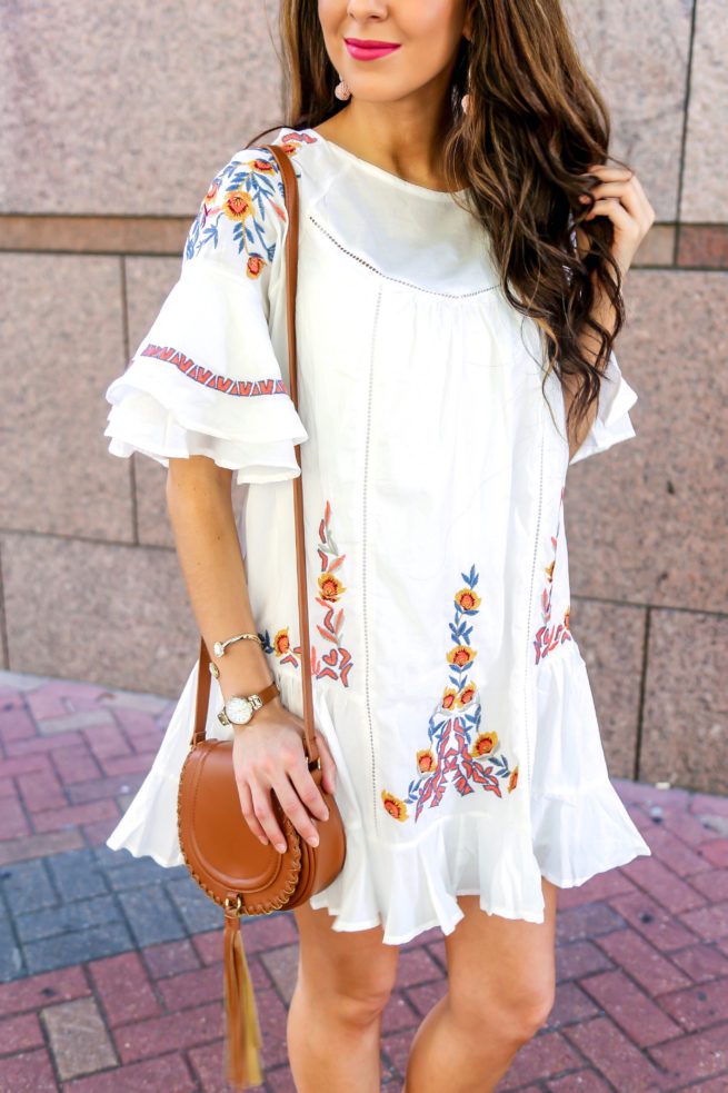 Beautiful Boho Floral Embroidered Dress