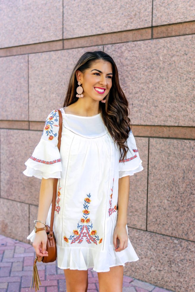Beautiful Floral Embroidered Boho Dress