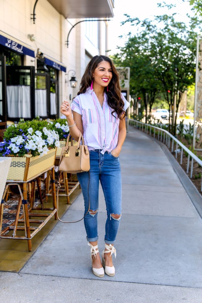 Classic Stripe Button Up and Denim Style