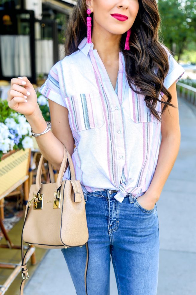 Easy Stripe Button Up Top