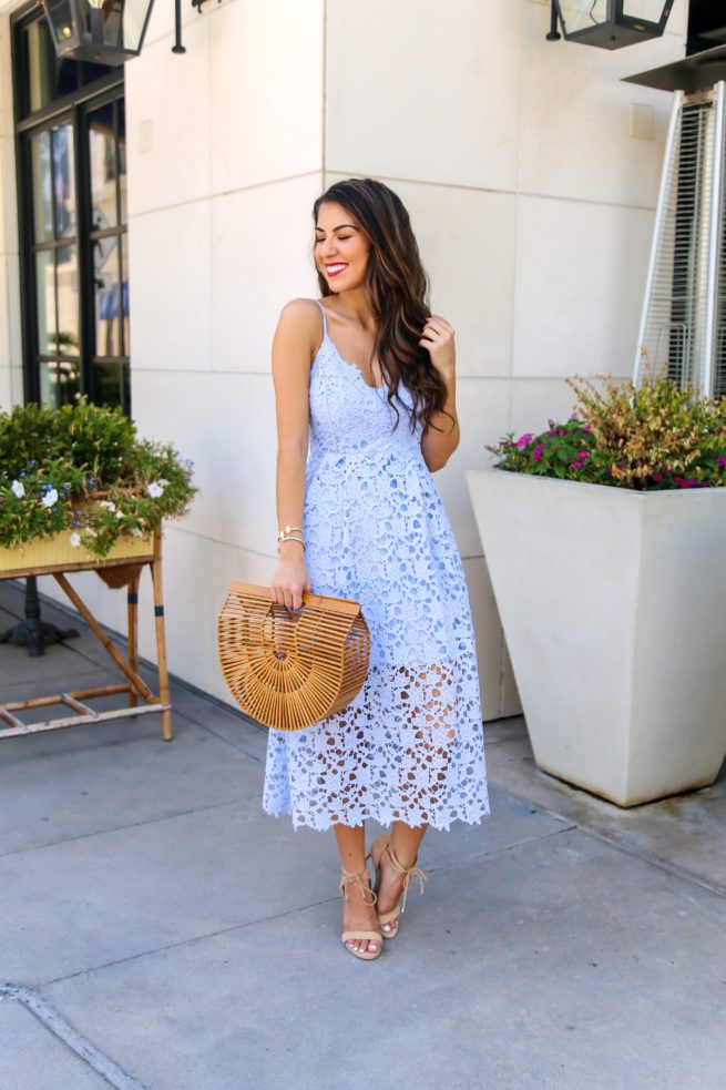 Gorgeous Blue Lace Midi Dress