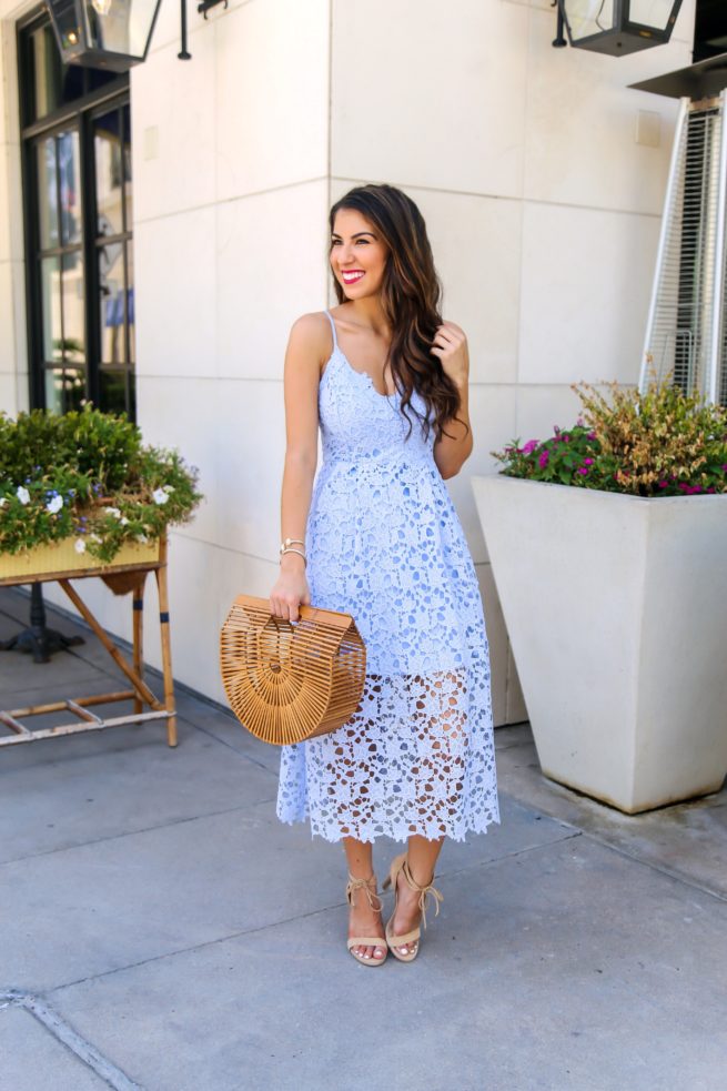 Gorgeous Blue Lace Midi Dress