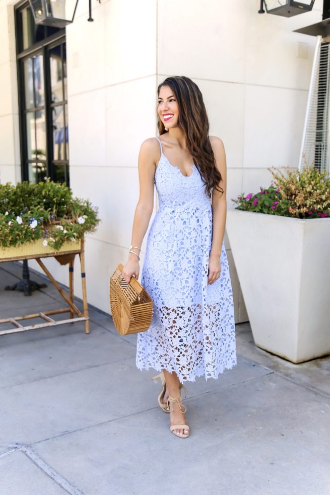 Perfect Blue Lace Midi Dress for Wedding Season