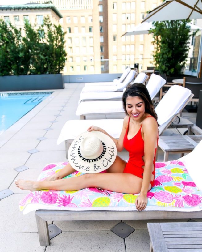 Fun Red One Piece Bathing Suit