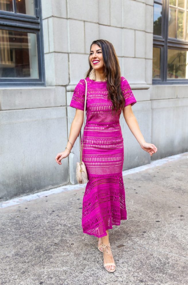 Pink Fuchsia Lace Dress 