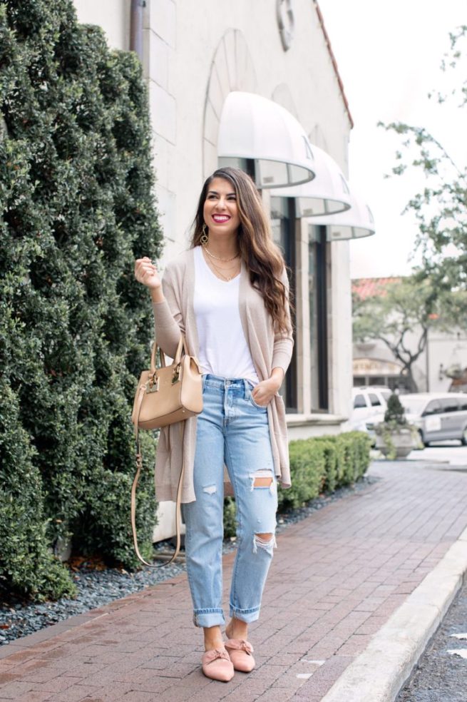Cardigan and Boyfriend Jeans Style