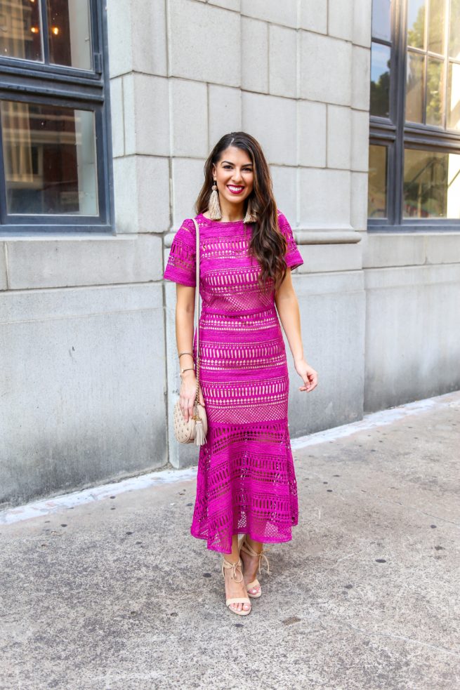 Pink Fuschia Lace Dress