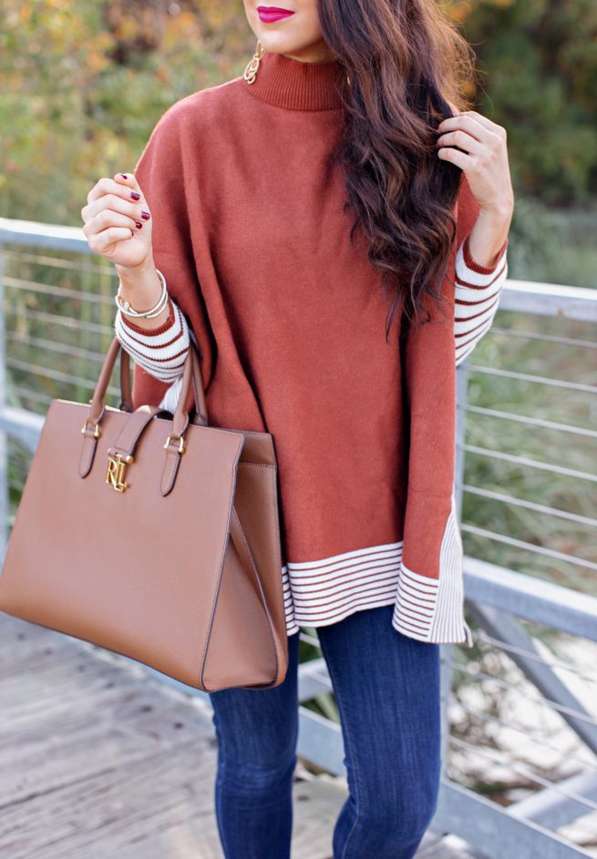 Caramel Knit Cape Sweater