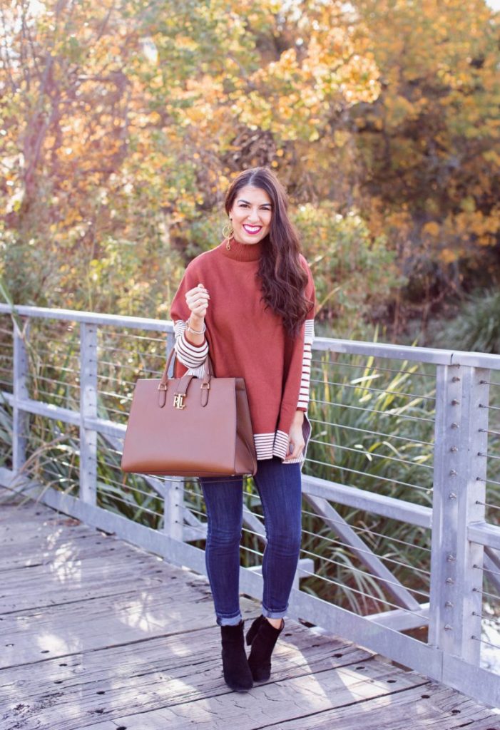 Cutest Stripe Knit Cape Sweater - Southern Sophisticated by Naomi Trevino