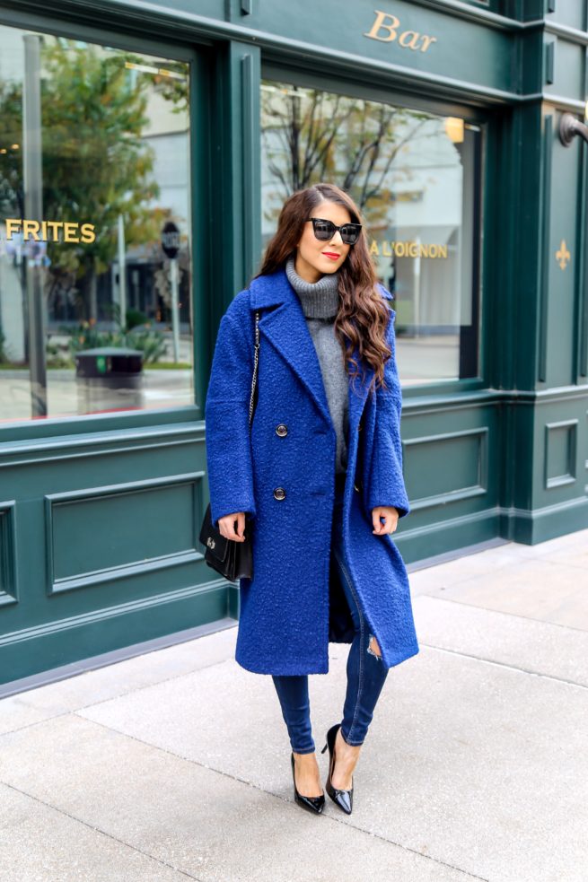 Classy Blue Coat for Winter