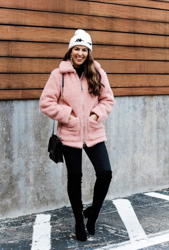 Pink Fluffy Jacket for Winter