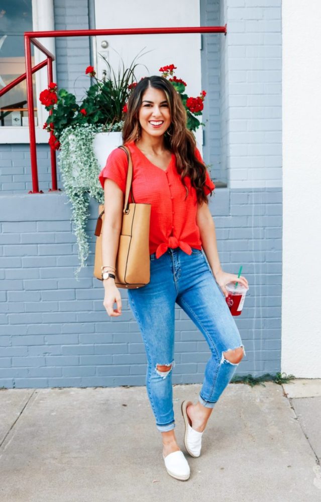 Cute Red Casual Top for Summer 