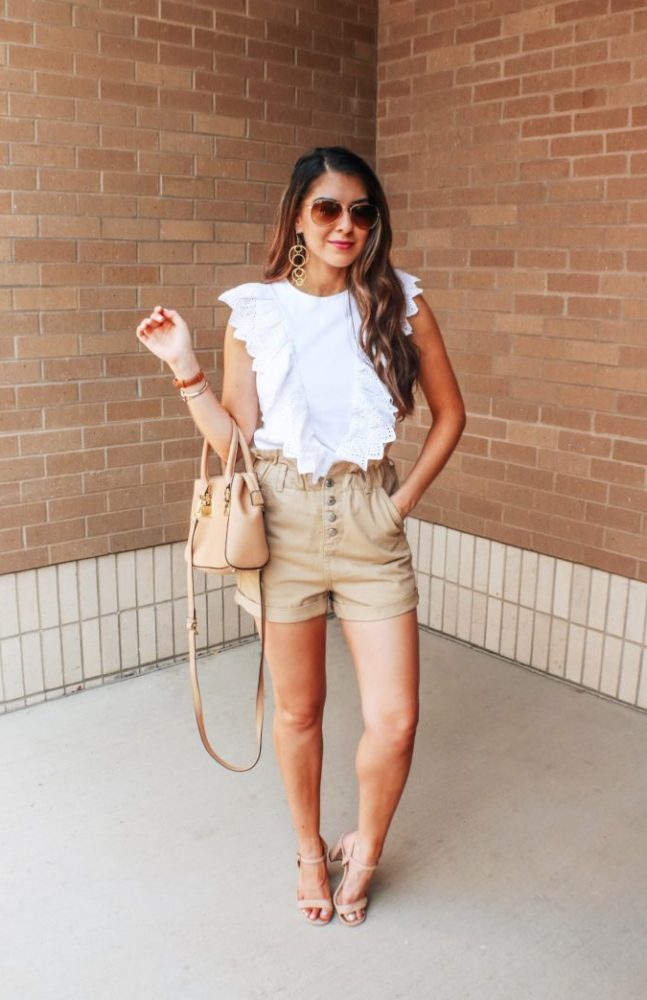 Cute Ruffle Top and Paperbag Shorts 