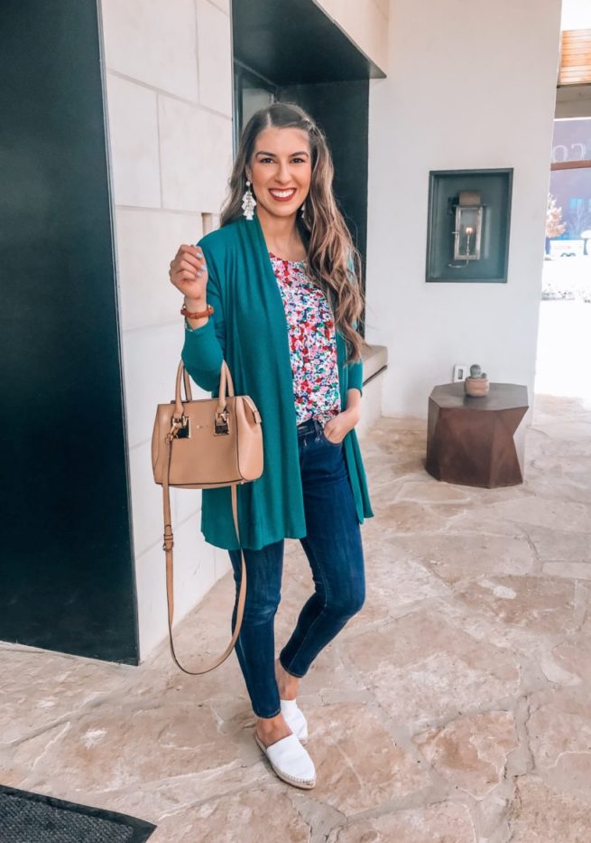 Spring Floral Work Wear Blouse and Cardigan Inspiration 