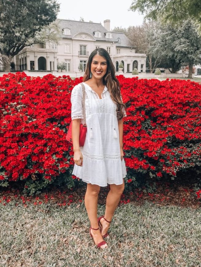white bridal shower dress