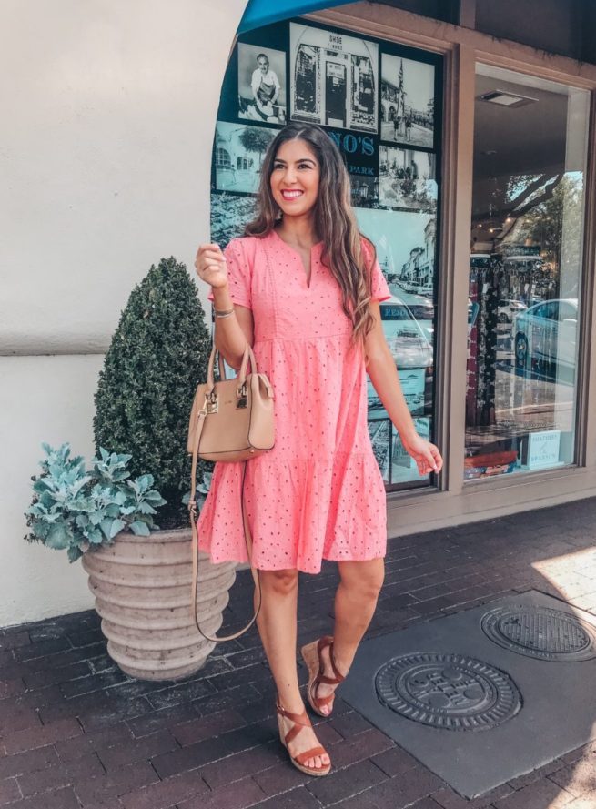 Cute Pink Eyelet Dress 