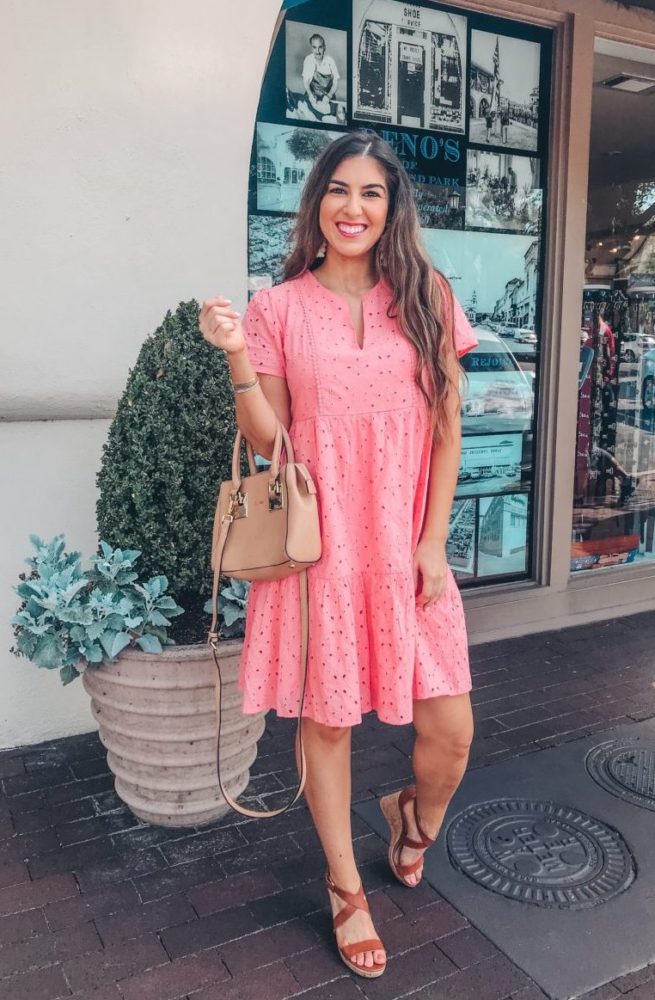 Cute Pink Eyelet Dress 