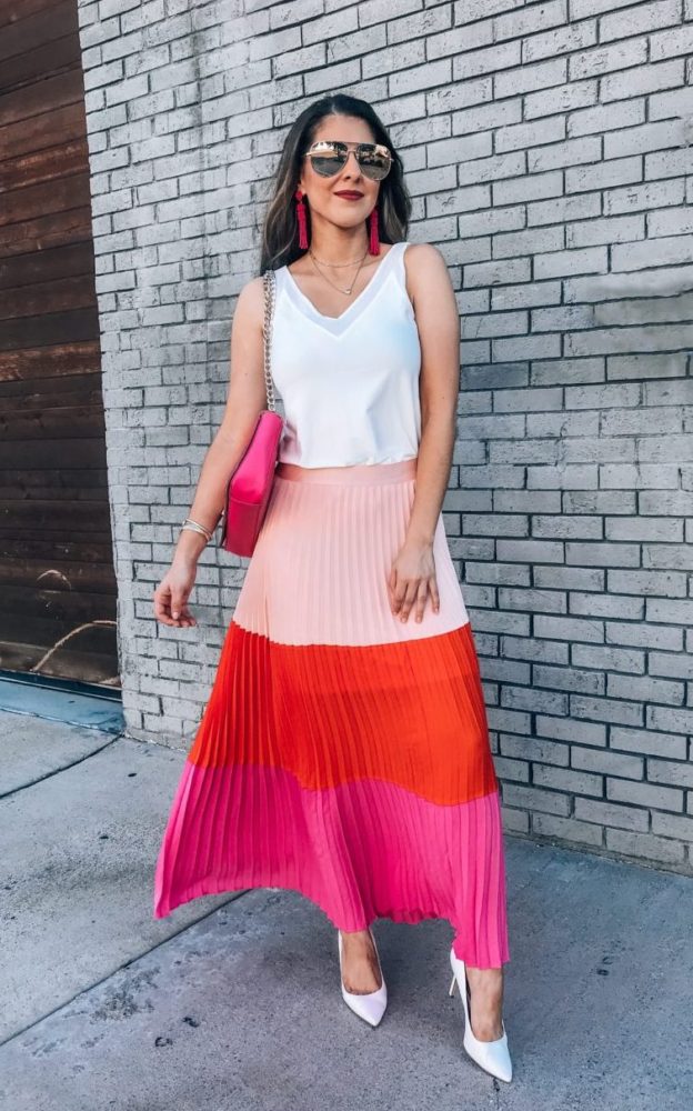 Beautiful Colorblock Maxi Skirt 