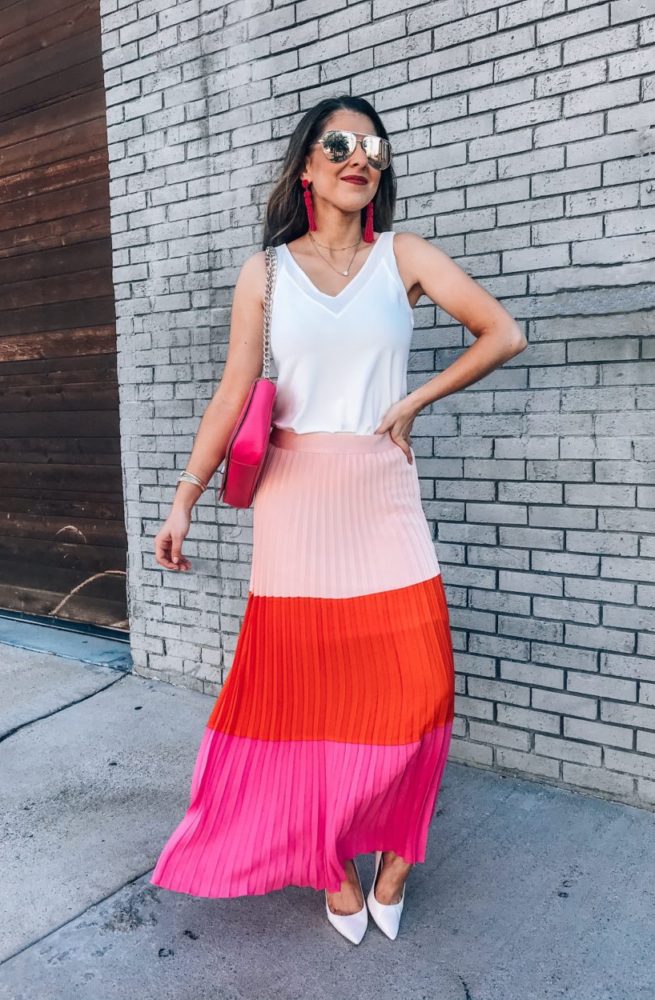 Beautiful Colorblock Maxi Skirt 