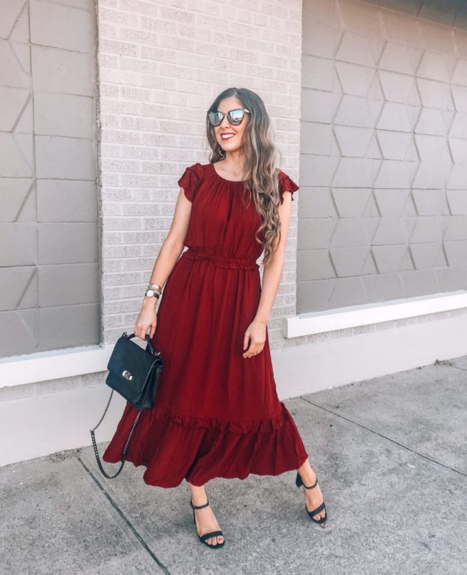 burgundy fall dress