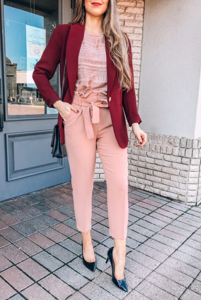 Burgundy and Blush Fall Outfit 