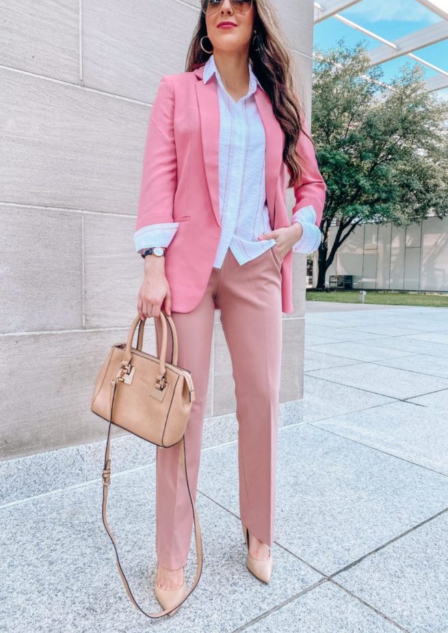 Monochromatic Pink on Pink Work Wear Outfit