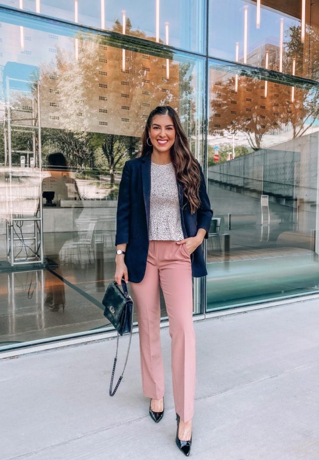 Pink Dress Pants Styled for the Office Outfit