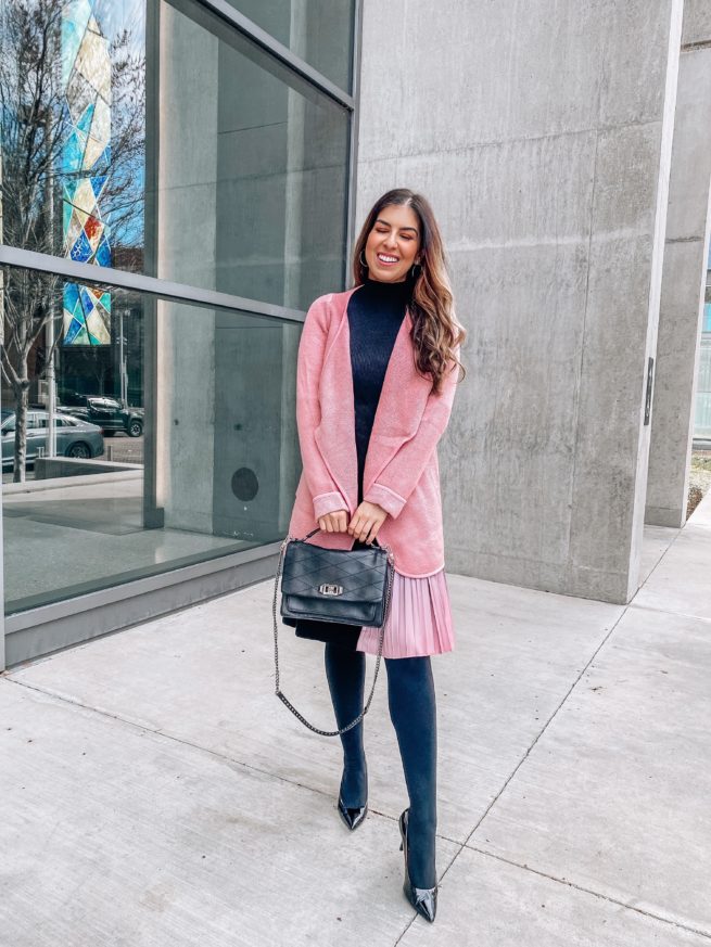 Pink Cardigan and Sweater Dress