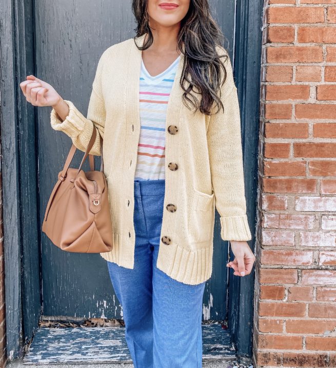 Cute Cardigan and Tee for the Office