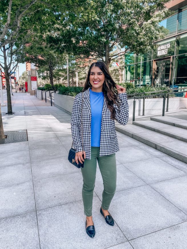 Gingham Blazer Business Casual Outfit